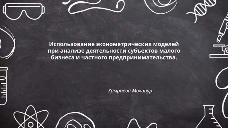 Использование эконометрических моделей при анализе деятельности субъектов малого бизнеса и частного предпринимательства 1