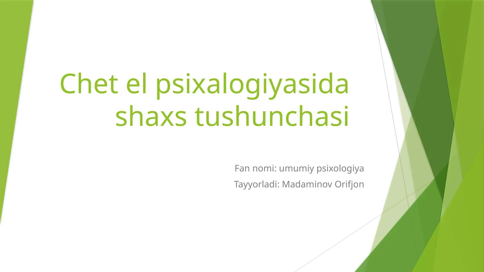 Chet el psixologiyasida shaxs tushunchasi 1