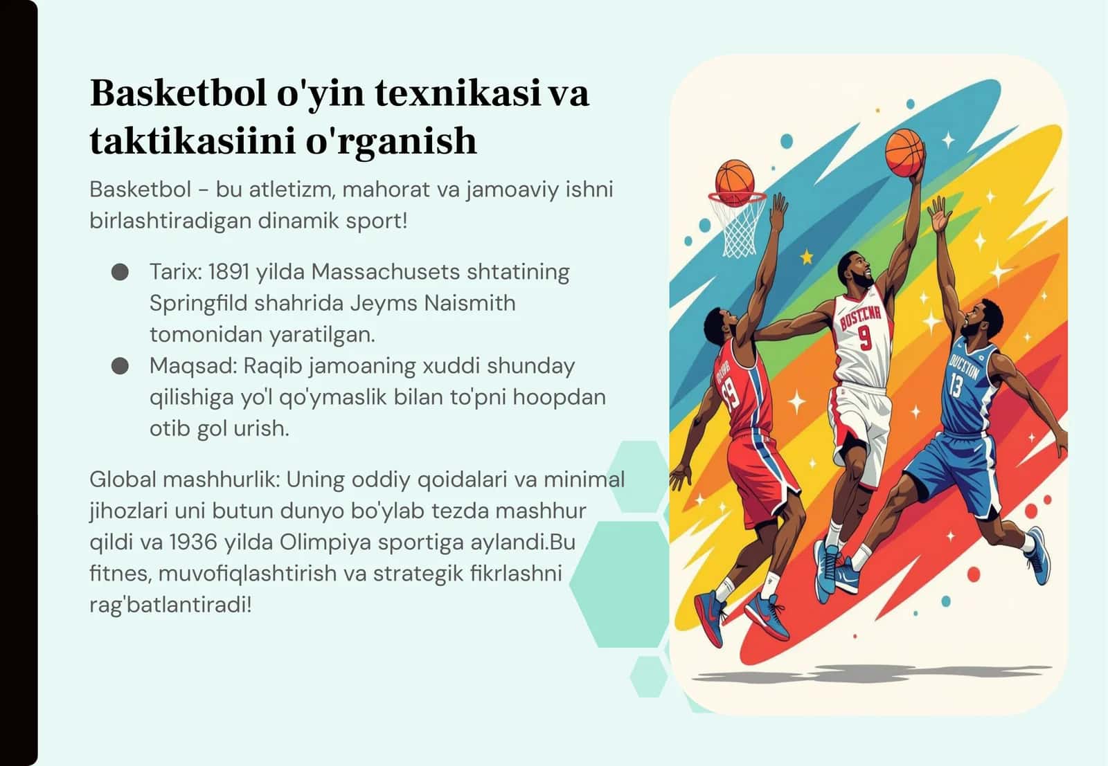 Basketbol o'yin texnikasi va taktikasiini o'rganish 1