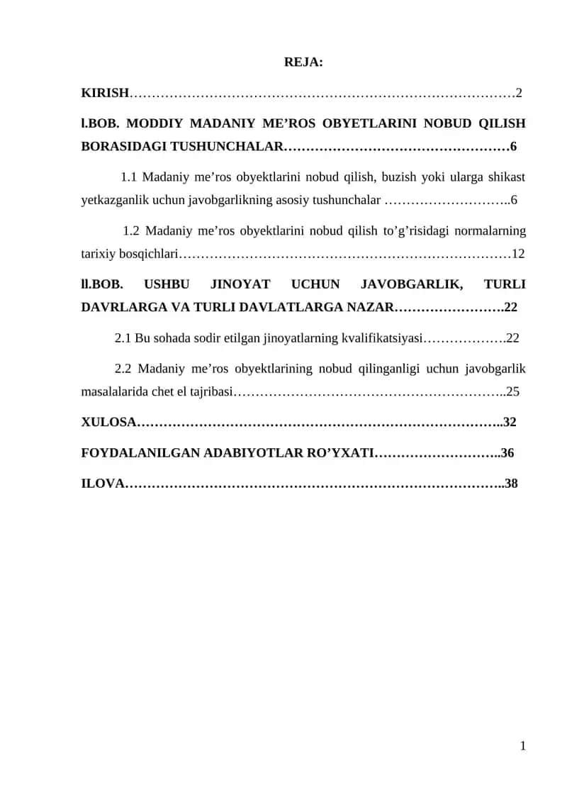 Moddiy madaniy me’ros obyektlarini nobud qilish 1