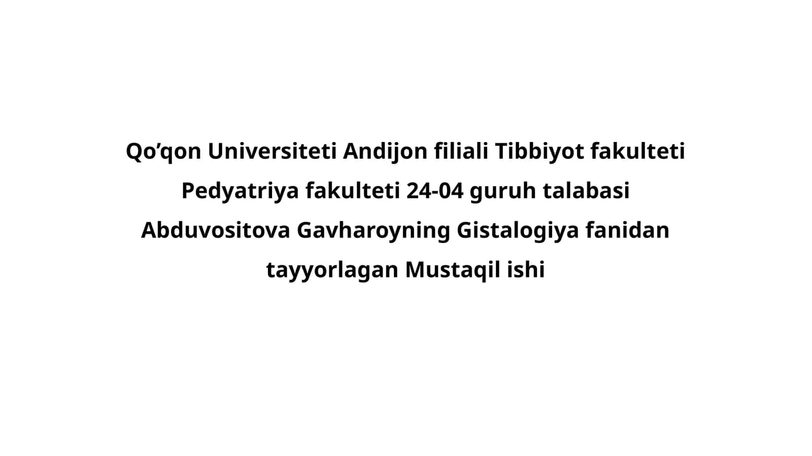 Gistalogiyafani jinsiy tayyorlash 1