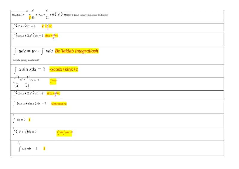 Amaliy matematika YN (JAVOBLAR) 1