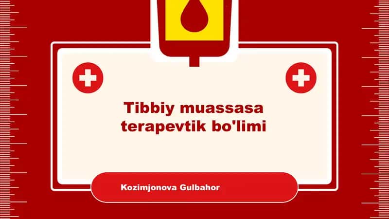 Tibbiyot muassasa terapevtik bo'limi 1