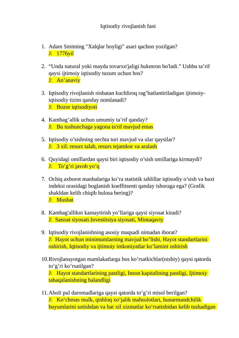 Iqtisodiy rivojlanish fani 1