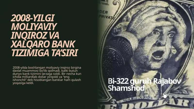 2008-YILGI MOLIYAVIY INQIROZ VA XALQARO BANK TIZIMIGA TA’SIRI 1