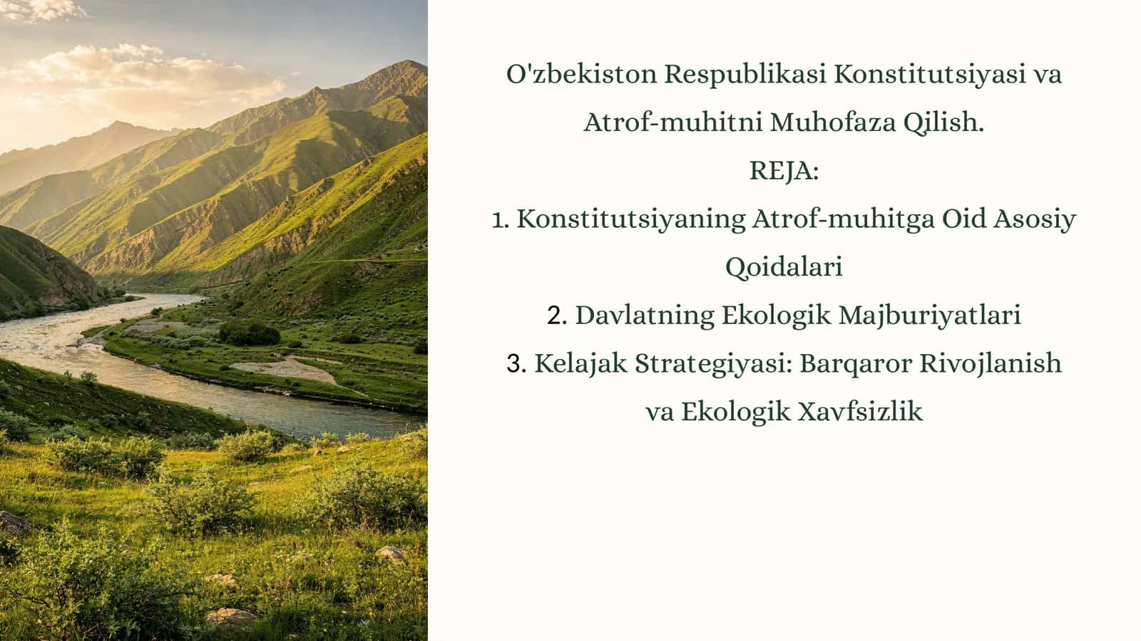 O'zbekiston Respublikasi Konstitutsiyasi va Atrof-muhitniMuhofazaQilish 1