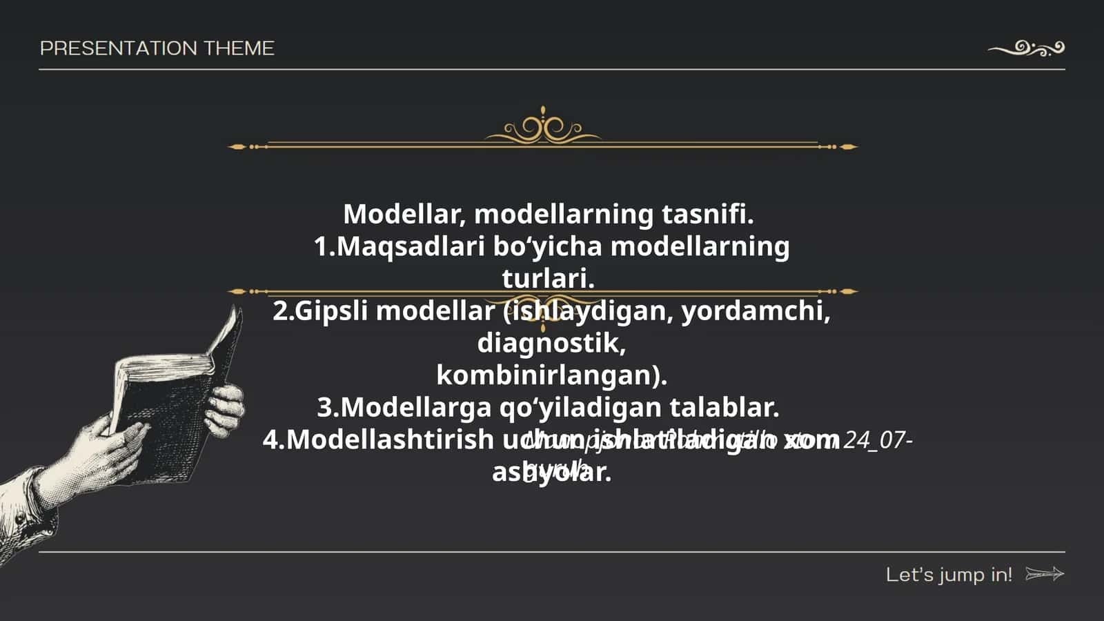 Modellar, modellarning tasnifi 1