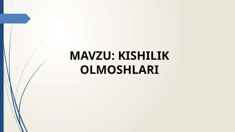 KISHILIK OLMOSHLARI 1