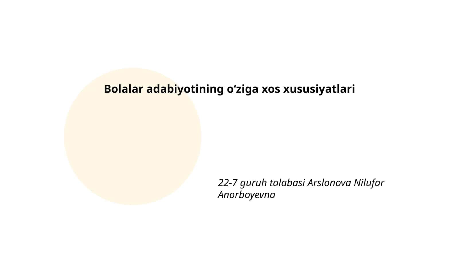 Bolalar adabiyotining oʻziga xos xususiyatlari 1