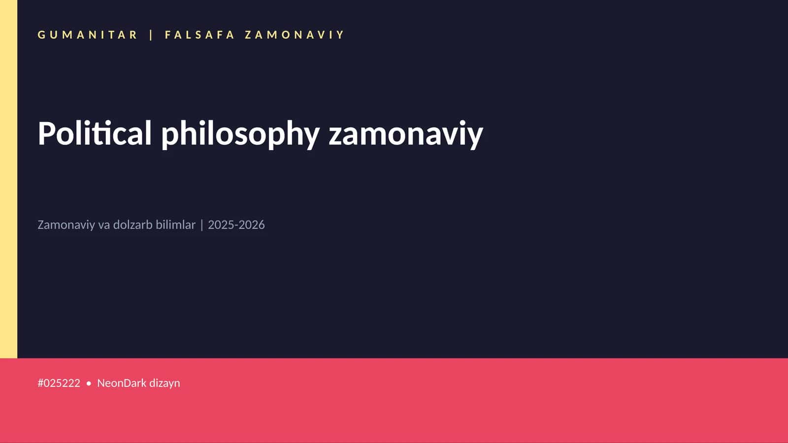 Political philosophy zamonaviy 1