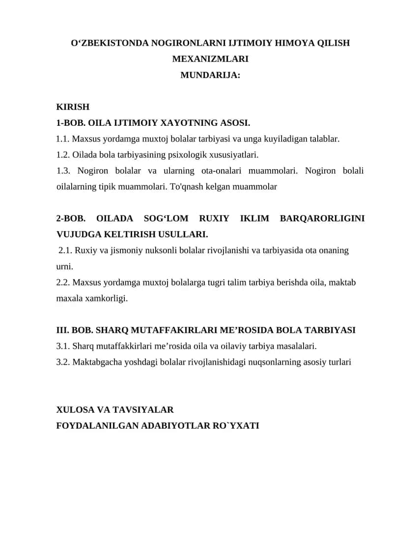 OʻZBEKISTONDA NOGIRONLARNI IJTIMOIY HIMOYA QILISH MEXANIZMLARI 1