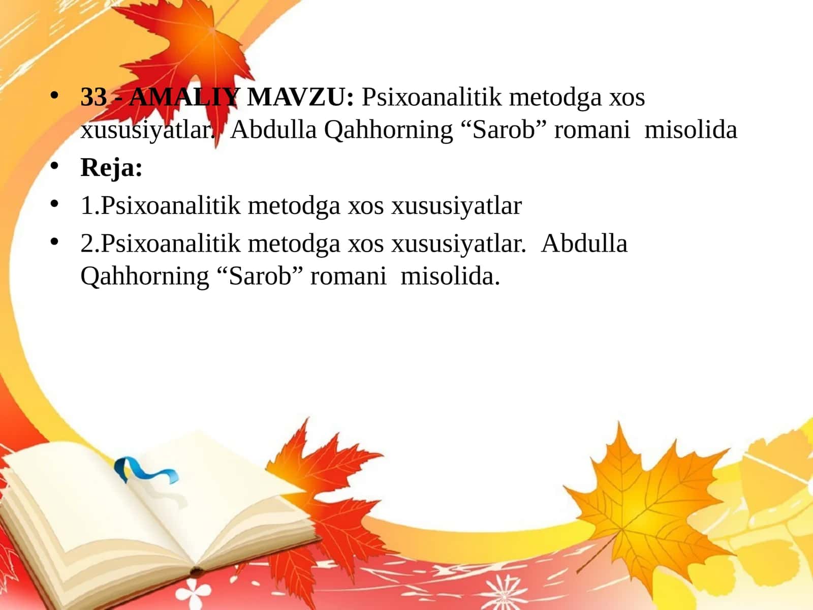 Psiхоаnаlitik mеtоdgа хоs хususiyatlаr 1