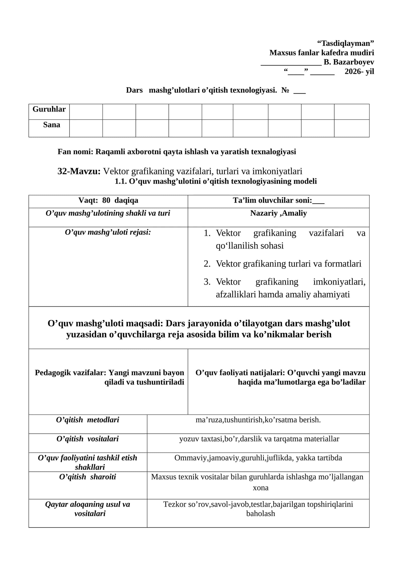 Raqamli axborotni qayta ishlash va yaratish texnalogiyasi 1