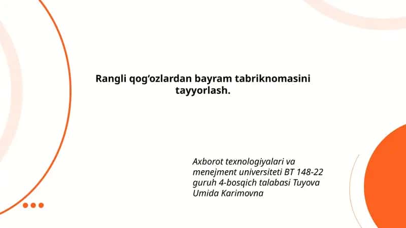 Rangli qog‘ozlardan bayram tabriknomasini tayyorlash 1