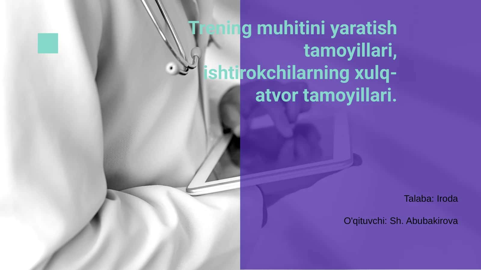 Trening Muhitini Yaratish Tamoyillari 1