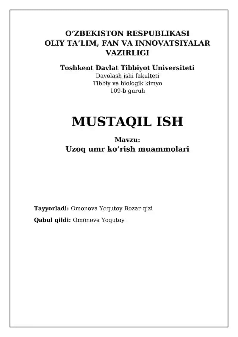 Uzoq umr ko'rish muammolari