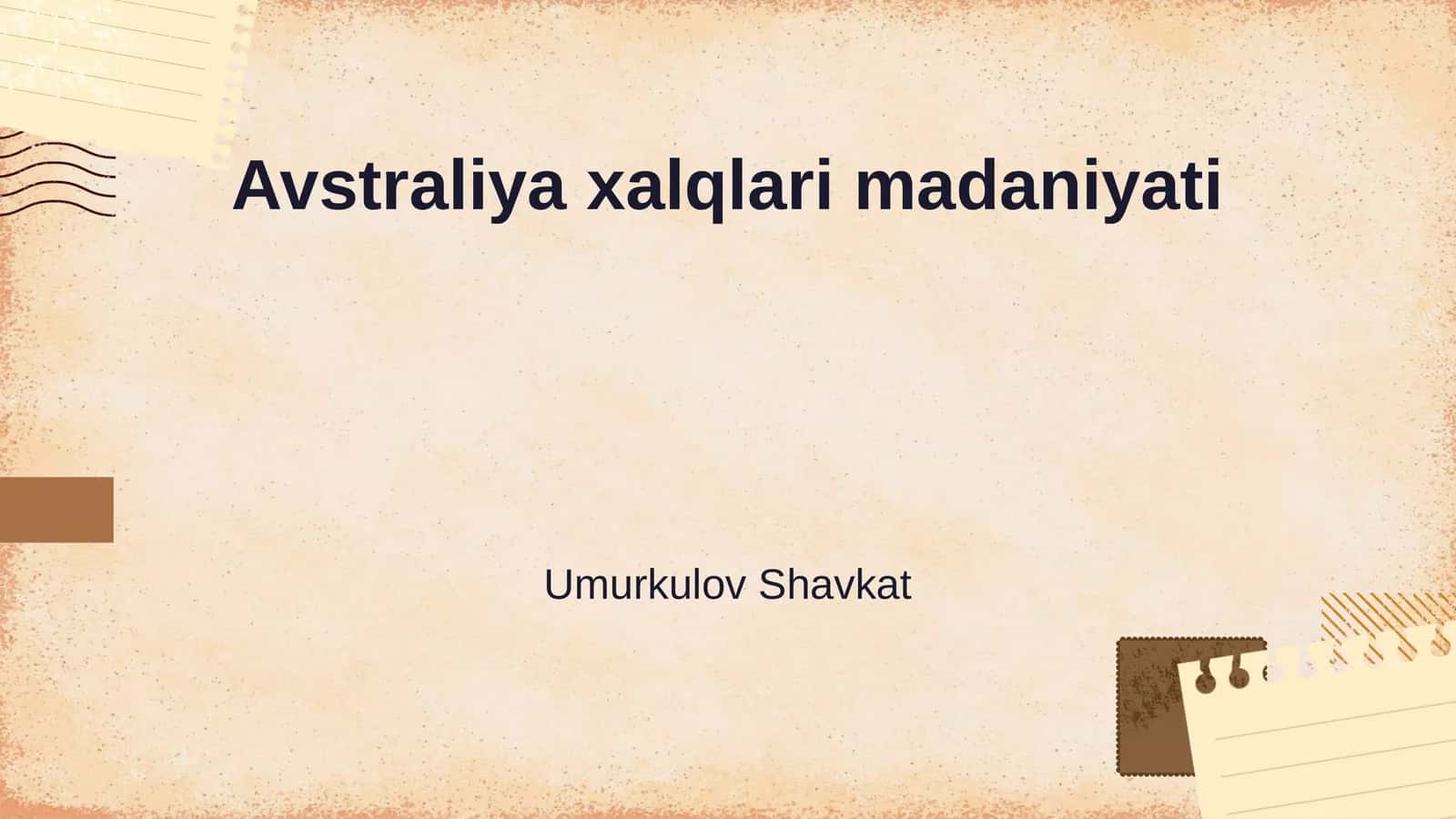 Avstraliya xalqlari madaniyati 1