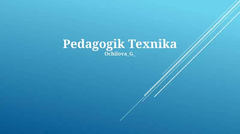 Pedagogik Texnika 1