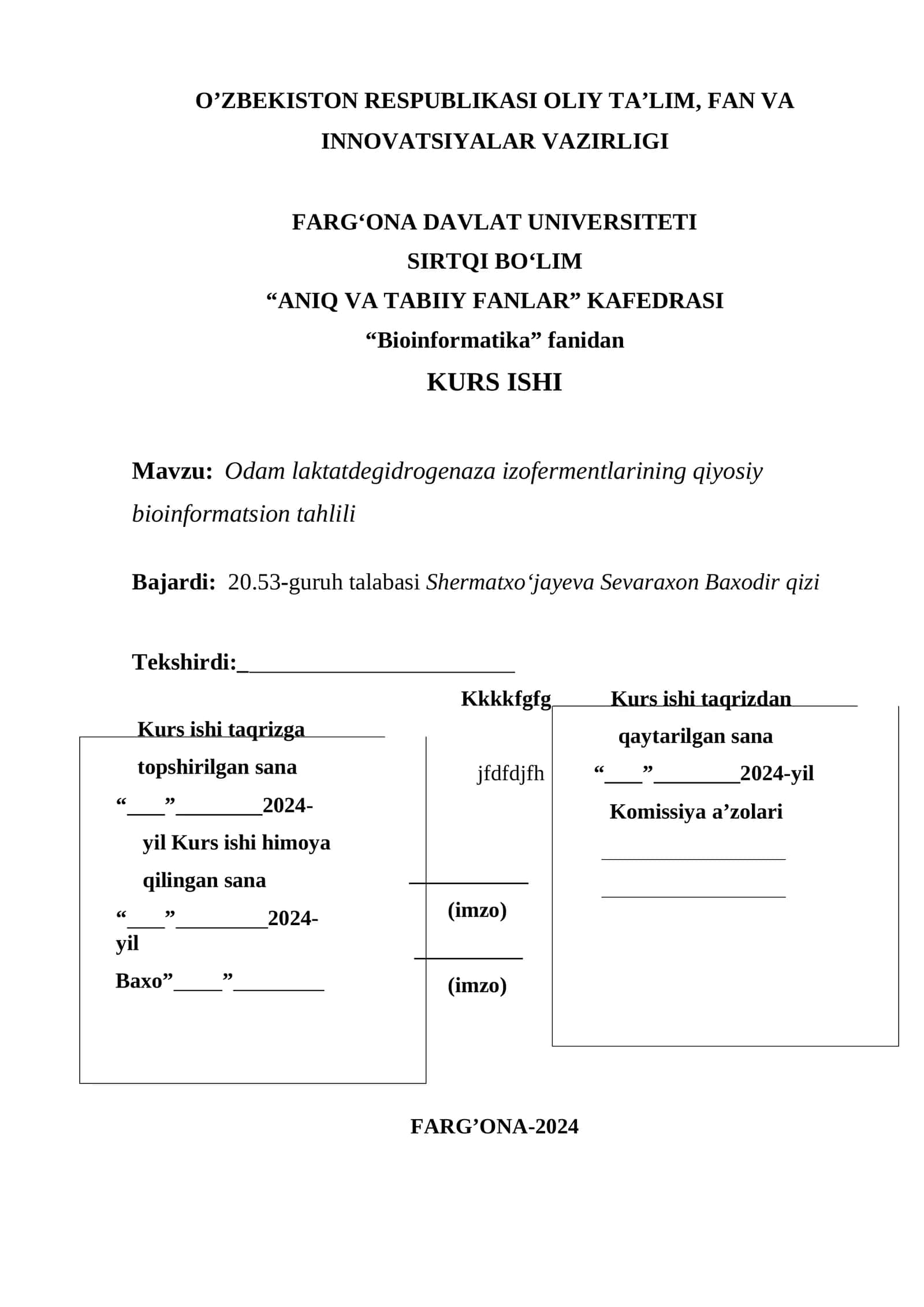 Odam laktatdegidrogenaza izofermentlarining qiyosiy bioinformatsion tahlili 1