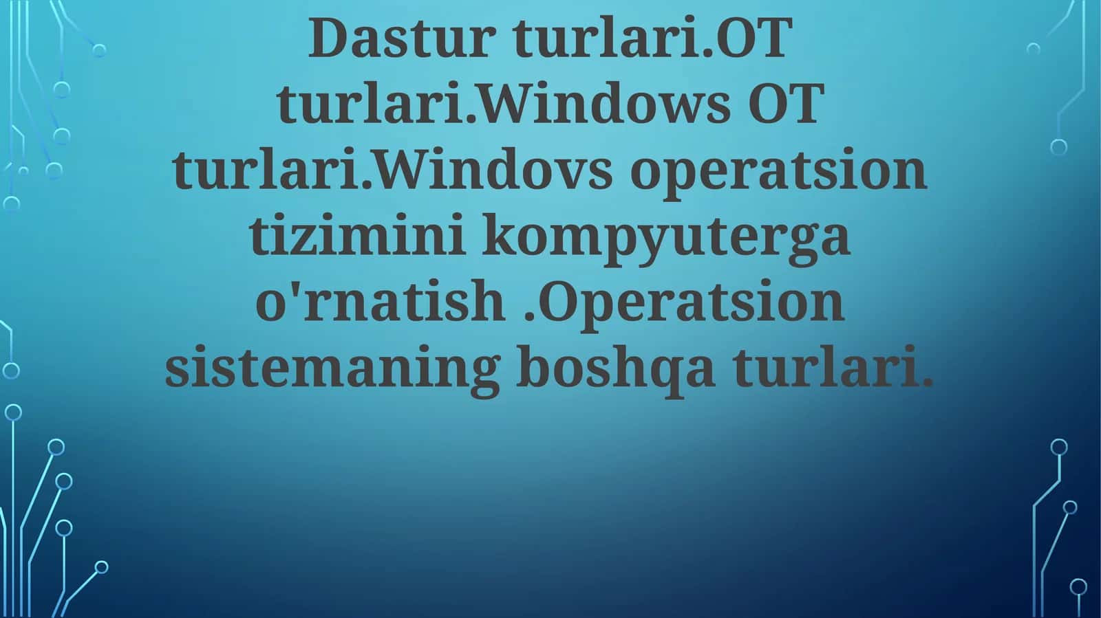 Windows Operatsion Tizimlari 1