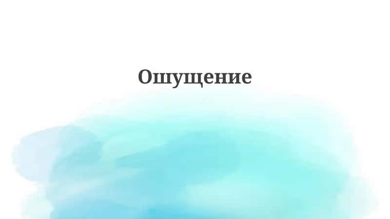 Ошущение 1