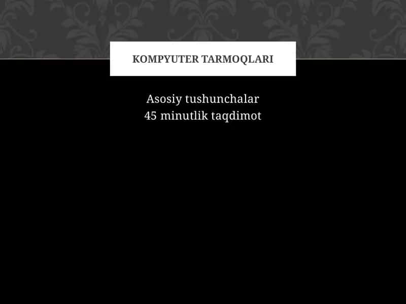 Kompyuter tarmoqlari 1