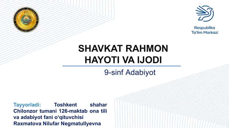 Adabiyot fanidan ma'ruzalar 1