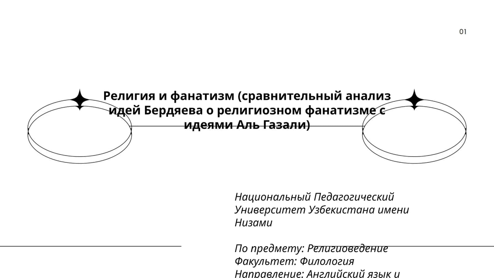 Религия и фанатизм (сравнительный анализ идей Бердяева о религиозном фанатизме с идеями Аль Газали) 1