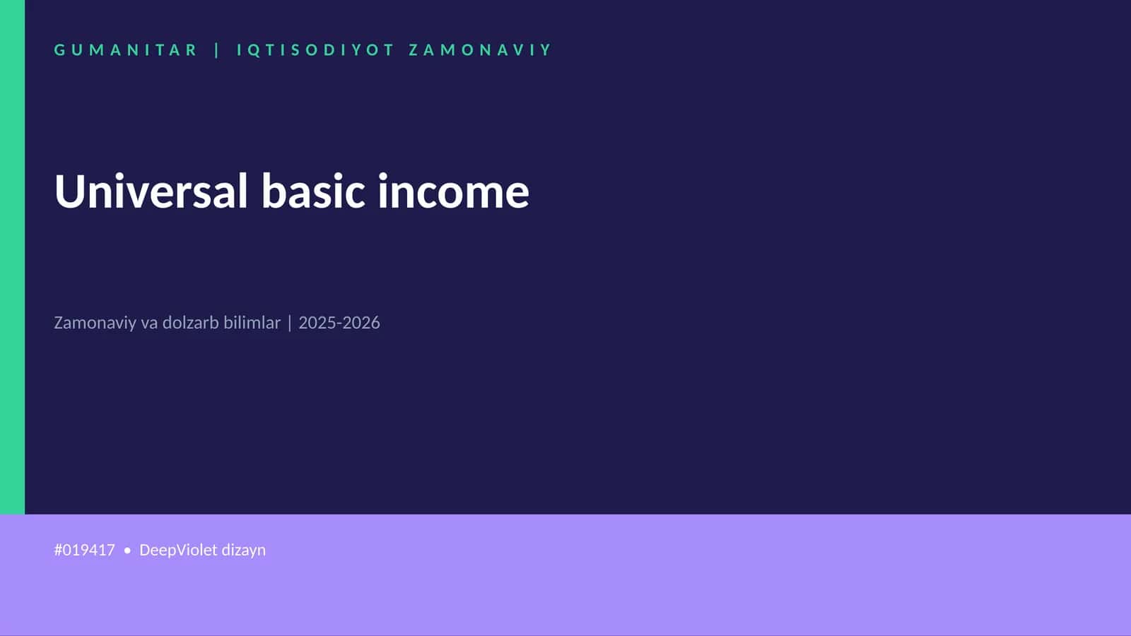 Universal basic income 1