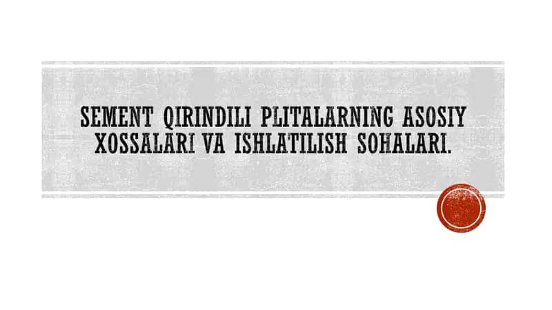 Sement qirindili Plitalar 1