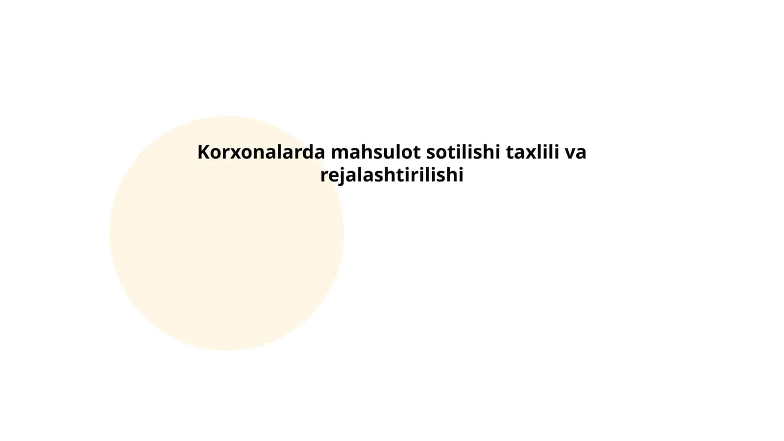 Korxonalarda mahsulot sotilishi taxlili va rejalashtirilishi 1