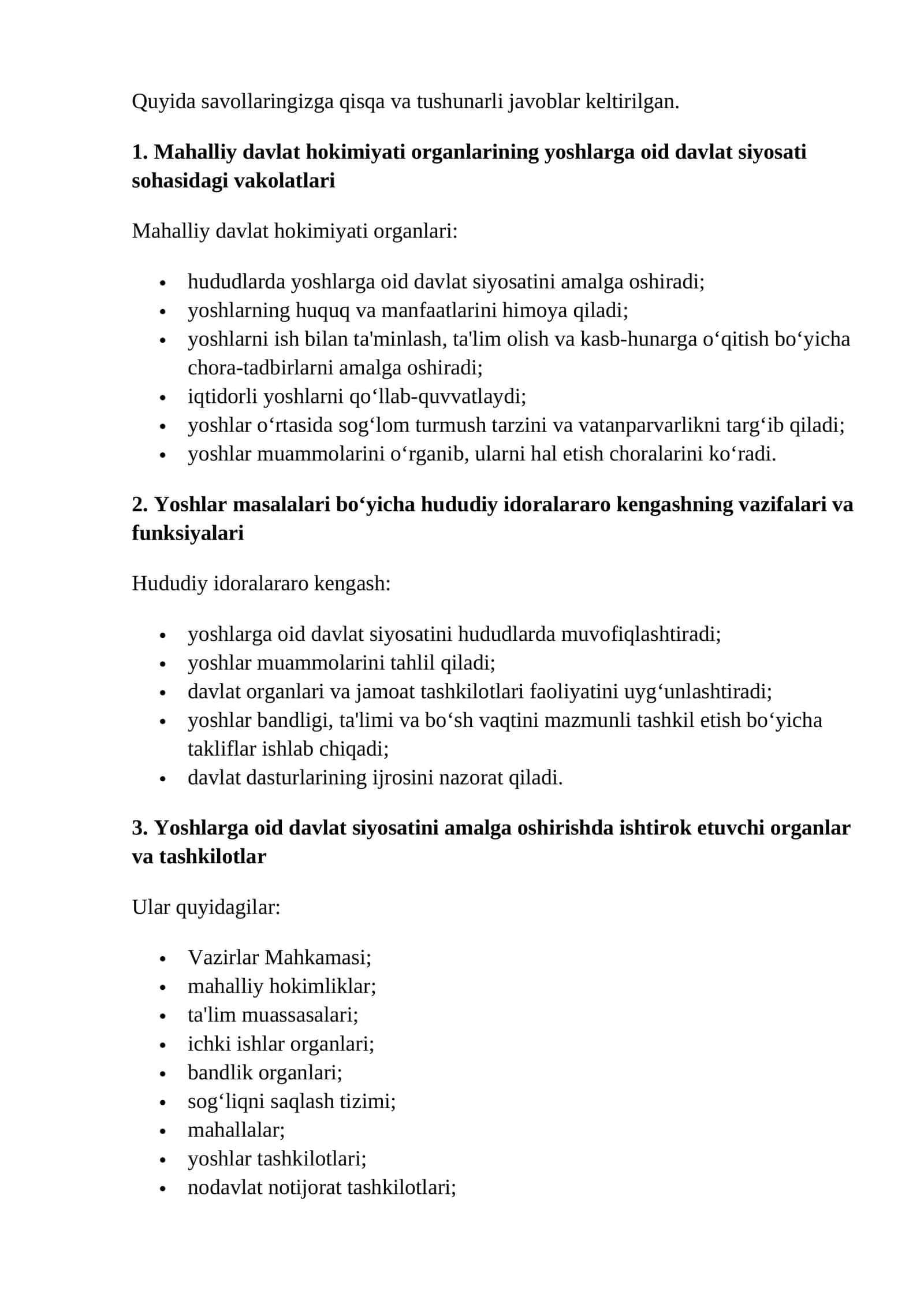 yoshlar yetakchisi uchun argos suhbat savollari va javoblari 2026 yil uchun 1