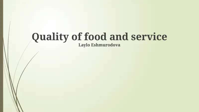 Delivering Exceptional Food and Service Quality 1