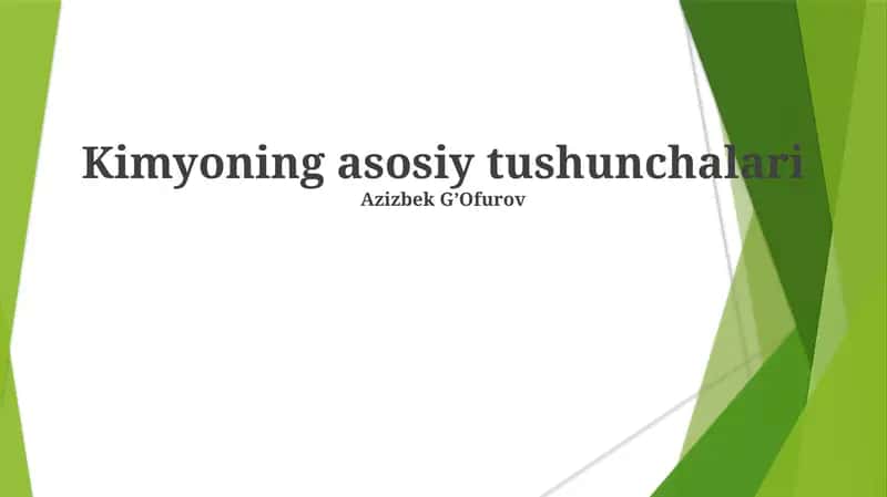 Kimyoning asosiy tushunchalari 1
