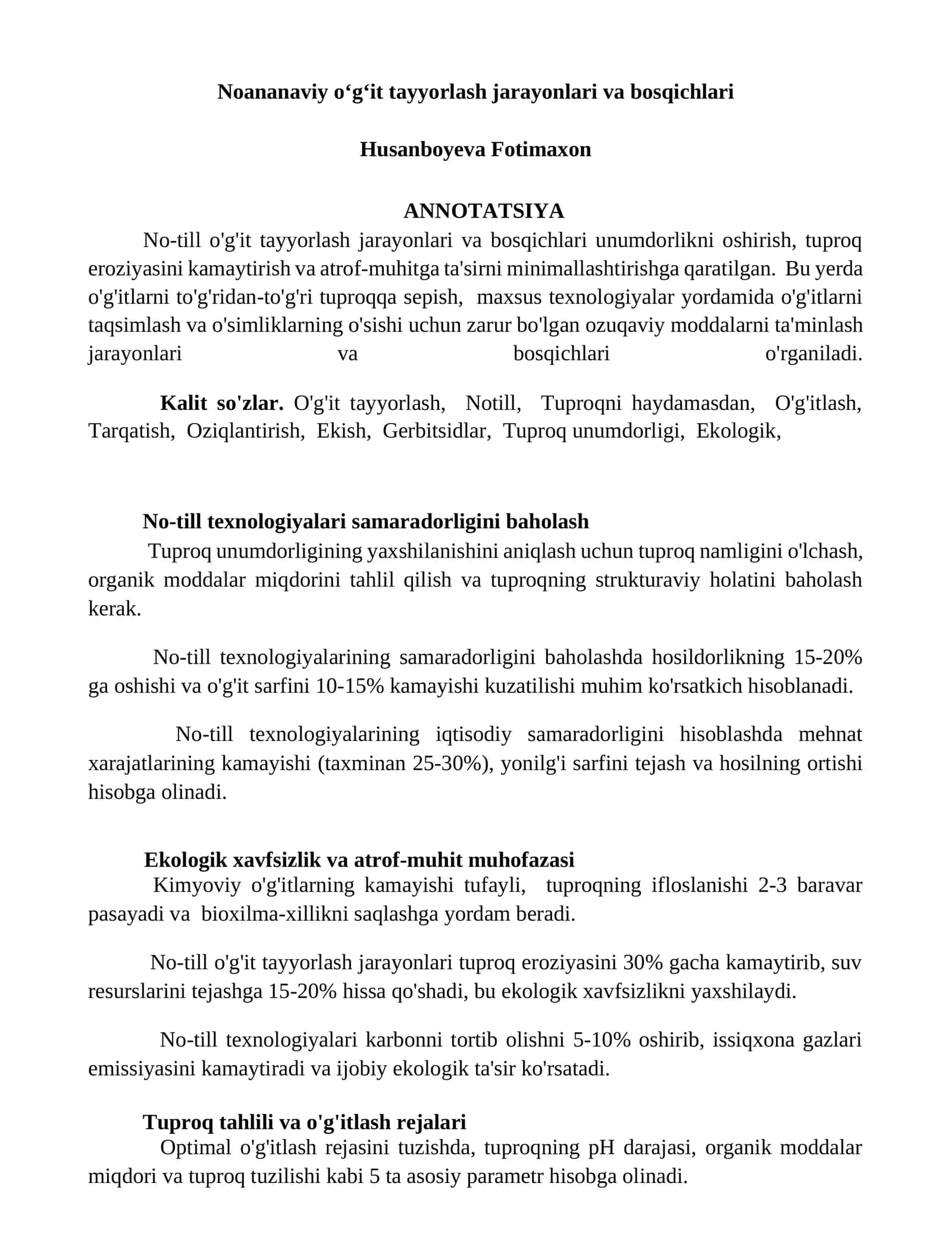Noananaviy oʻgʻit tayyorlash jarayonlari va bosqichlari 1