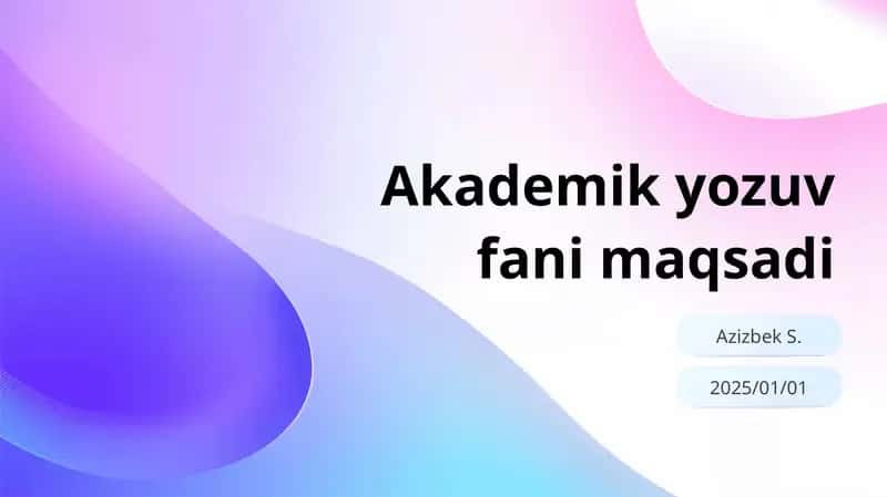 Akademik yozuv fani 1