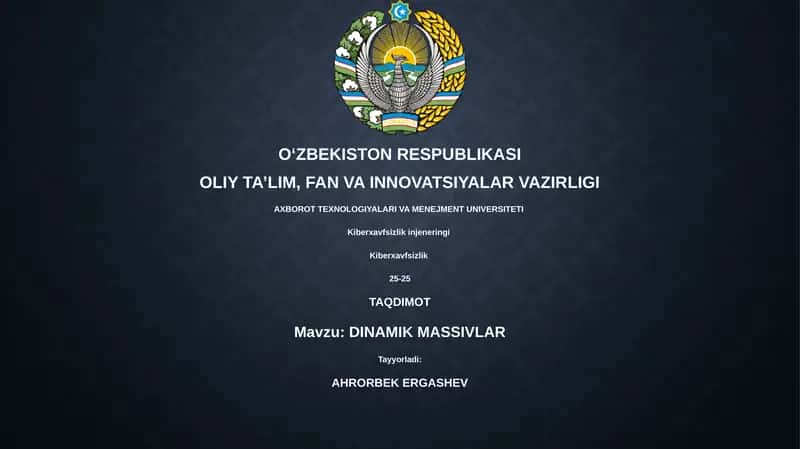 DINAMIK MASSIVLAR 1