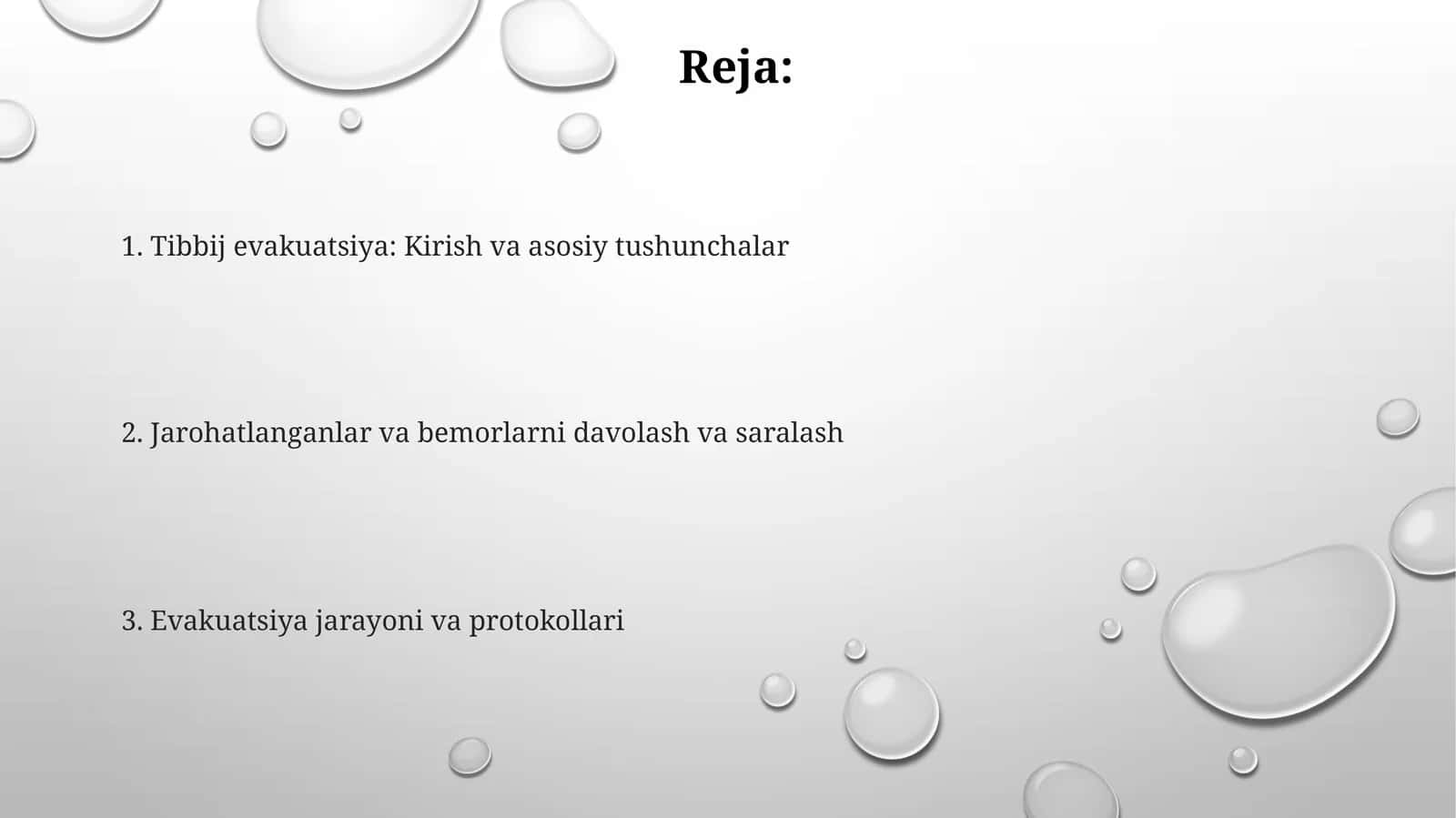 Tibbij evakuatsiya: Kirish va asosiy tushunchalar 1
