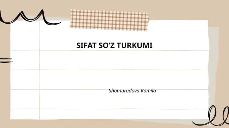 SIFAT SO‘Z TURKUMI 1