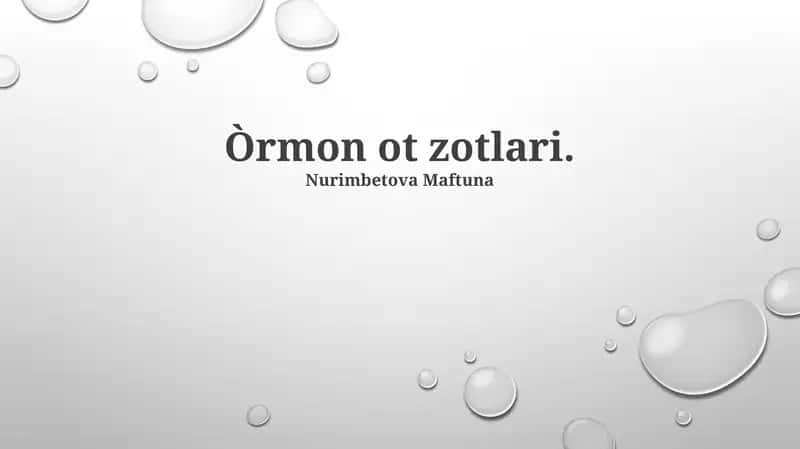 Òrmon ot zotlari 1