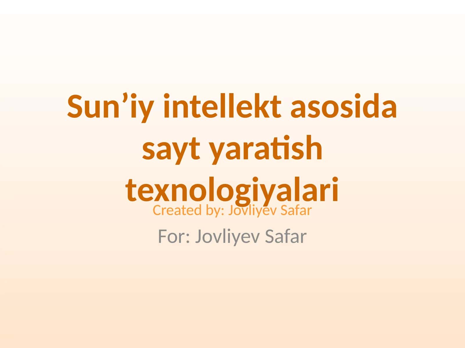 Sun’iy intellekt asosida sayt yaratish texnologiyalari 1