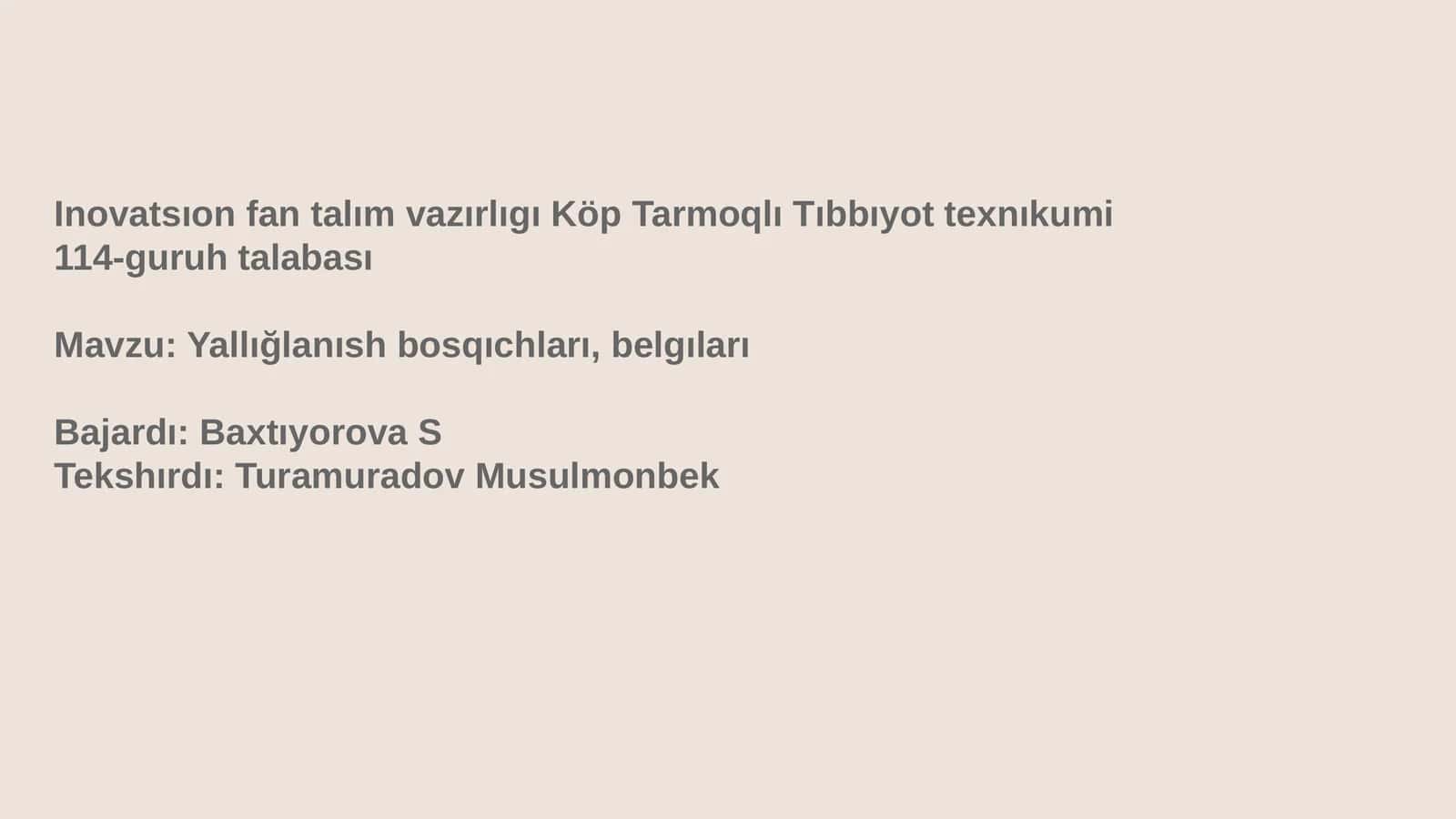 Köp Tarmoqlı Tıbbıyot texnıkumi 1