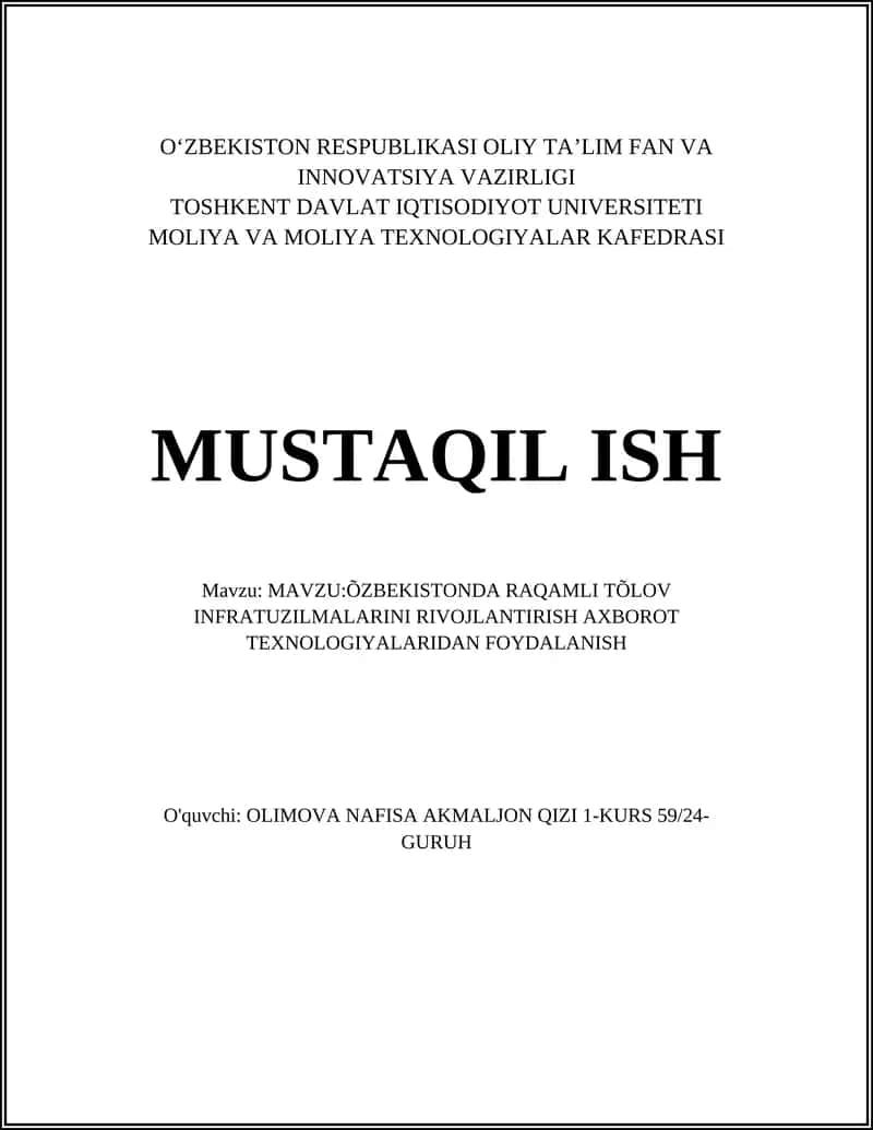 Raqamli toʻlov infratuzilmasi 1