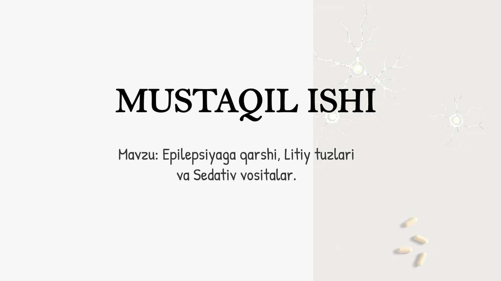 Epilepsiyaga qarshi, Litiy tuzlari va Sedativ vositalar. 1