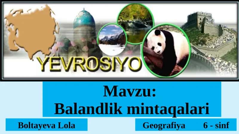Balandlik mintaqalari 1