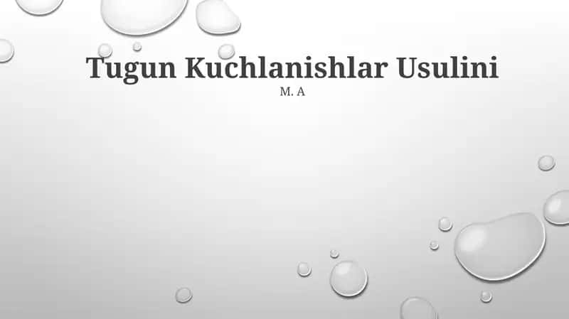Tugun Kuchlanishlar Usulini 1