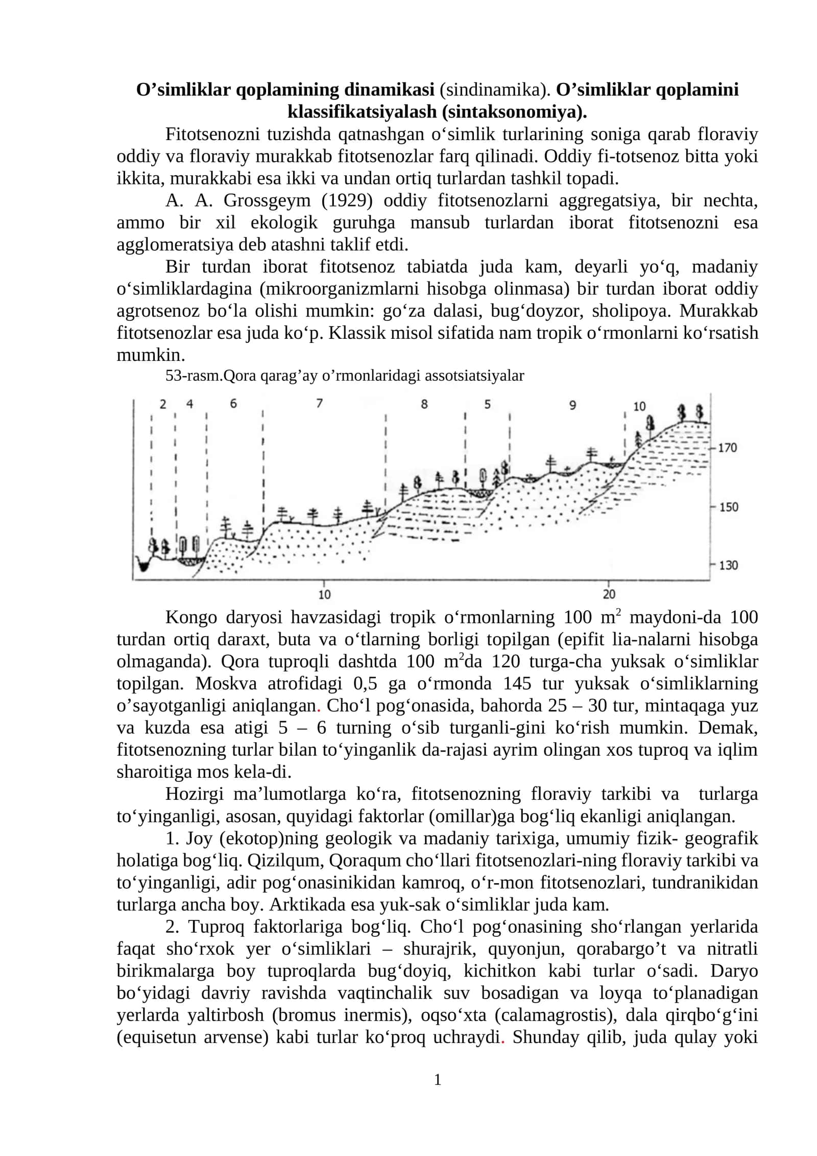 O’simliklar qoplamining dinamikasi (sindinamika) 1
