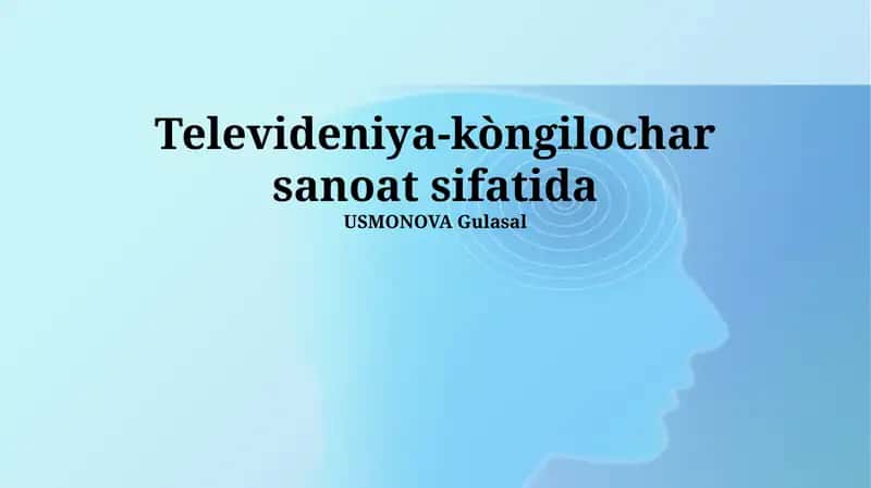 Televideniya-kòngilochar sanoat sifatida 1