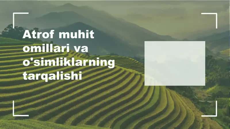 atrof muhit omillari va o'simliklarning tarqalishi 1