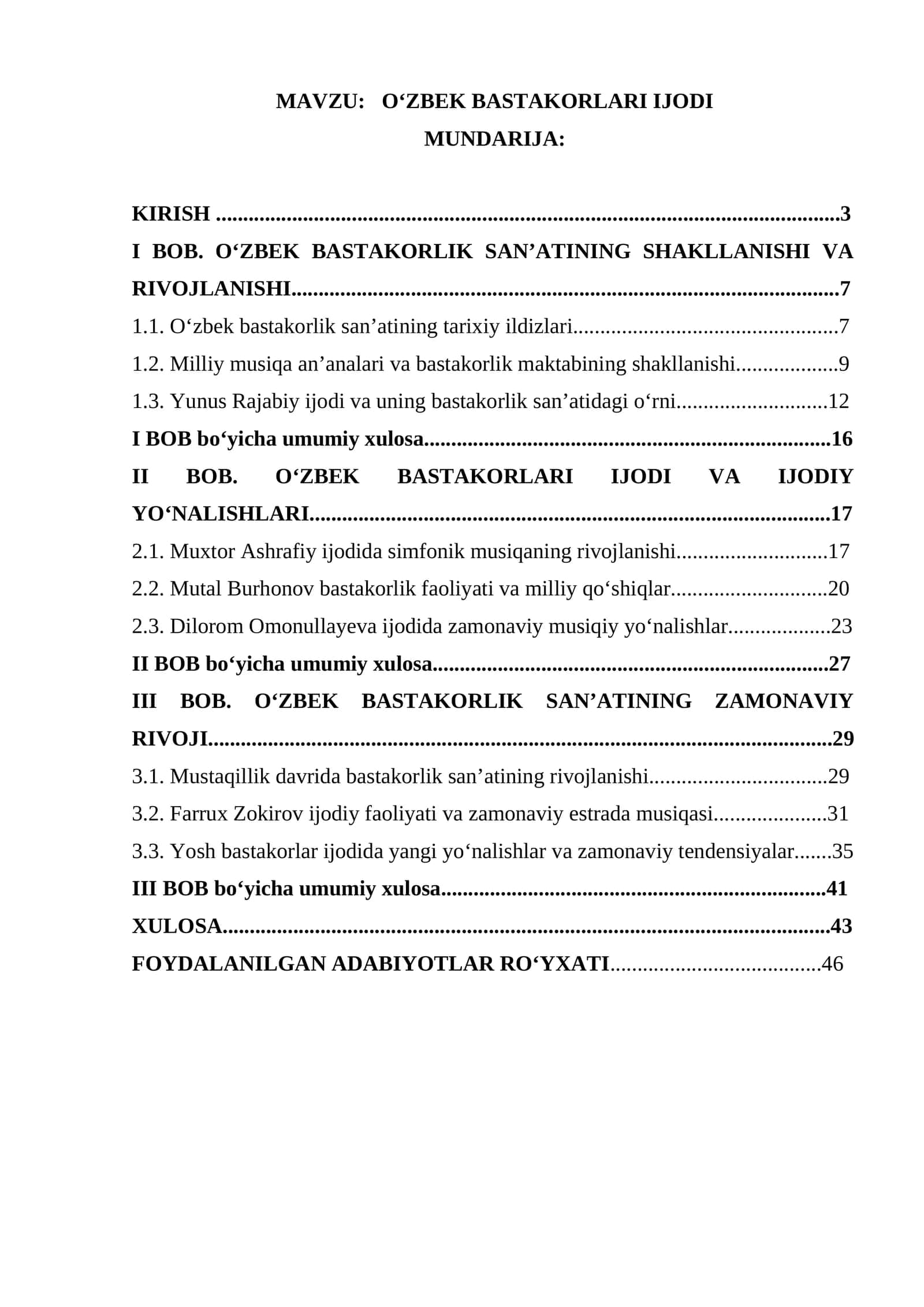 OʻZBEK BASTAKORLARI IJODI 1